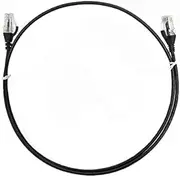 8Ware Cat6 Ultra Thin Slim Cable, Black, 0.5m Length