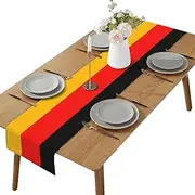 German Flag Tablecloth - Black Red Yellow Oktoberfest Linen | Splash-proof, ReusableTable 11.8x71.65in Elegant Home Decor For German Parties