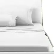 White 2000TC Ultra SOFT FLAT & FITTED Sheet Set Queen/King/Super Size