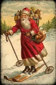 Wooden Jigsaw Puzzles For Adults - Skiing Santa (50 Piece mini wooden puzzle)