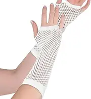 Amscan Long Nylon Fingerless Fishnet Glove, Pink