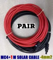 2 x 1m 4mm² Solar Cable Connectors Wire From Solar Panel Plug to regulator Lead