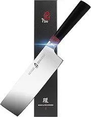 TUO Nakiri Knife 6.5 inch - Professional Kitchen Vegetable Cleaver Knife Asian Usuba Knives for Vegetables and Fruits - AUS-8 Stainless Steel with Pakkawood Handle - Ring Lite Series with Gift Box