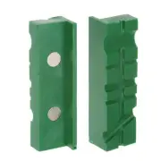 Magnetic Vise Jaws 4 Inch Magnet U-Grooves Soft Bench Jaw Pads Covers, Green