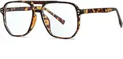SUNBSR Fashion Square Glasses for Women Men Retro Square Aviator 90s Blue Light Blocking Glasses Computer Eyewear