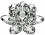 100mm/4'' Home Wedding Decor Glass Crystal Lotus Flower Feng Shui Paperweight