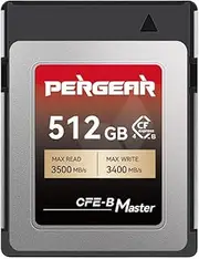 Pergear 512GB CFexpress 4.0 Type B Memory Cards, up to 3500MB/s Read Speed and 3400MB/s Write Speed for 8K Raw Video Recording (Master Series), for R5/R5C/Z8/Z9/Z7 II DSLR Camera