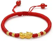 [YANYUESHOP] Feng Shui Wealth Bracelet,Jade Bead Bracelet,Pixiu Wealth Bracelet Red String Bracelet Amulet for Protection Warding-Off Evil Spirits Attract Prosperity Good Luck Unisex 1Pc Cinnabar (Color : Red,