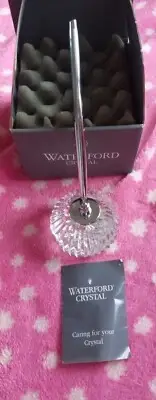 New/Box Waterford Crystal Pen, Holder Paperweight Faceted Heavy Desk Executive