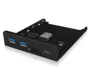 ICY BOX IB-HUB1417-i3 Frontpanel with USB 3.0 Type-C and Type-A hub with card re