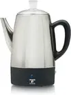 Premium Stainless Steel 10-Cup Coffee Percolator with Touchscreen Controls