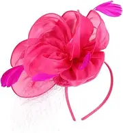 [GAXIRE] Tea Party Fascinator Hat for Women Elegant Flower Headband Clip Dual Use Mesh Design for Weddings Banquets and Special Occasions Lightweight Comfortable Wear