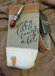 Myra Bag "Cow Print" With Wine Cork Bag~Leather, Canvas,