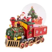 Northlight 8.25" Santa Driving the Christmas Train Musical Snow Globe