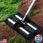Suchtale Lawn Leveling Rake with Aluminum Rollers, 17"x10" Levelawn Tool, Hea