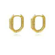Culturesse Octavia Huggie Earrings Sterling Silver 18K Gold Plating