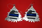 Thin Blue line Christmas Tree Shaped Ornament