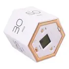 (White)Hex Flip Timer With Mute Alarm Function Magnetic Time Management Cube JY