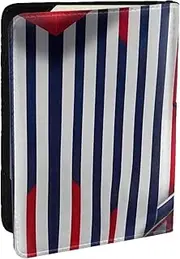 [GaxfjRu] Red Blue White Gray Stripes Print Leather Passport Holder Covers Case, Waterproof Travel Wallet Passport Holder for Women Men, Black, One Size