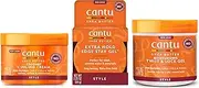 Cantu Hair Treatment Kit with Coconut Curling Cream, Edge Stay Gel, and Twist & Lock Gel with Shea Butter for Natural Hair