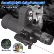 Night Vision Scope Cross Cursor Aiming IR Infrared Monocular & Red Laser Sight