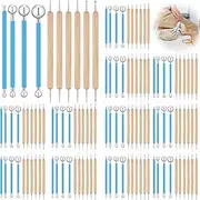 Teenyyou 12 Sets Dot Painting Tools 120 Pcs Clay Pottery Modeling Tools Metal Embossing Tools Ceramic Clay Dotting Tools for Painting Mandalas Clay Pottery Art Rock