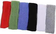 [WOONEKY] 6pcs Unisex Sports Headband Elastic Yoga Headbands for Men Women Teens Sweat-Absorbing Comfortable for Exercise Running Fitness Gym