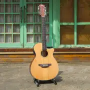 Haze Acoustic Guitar 12-String Saddle Height Adjustable Built-In Pickup/Tuner