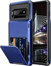 Wallet Card Slot Holder Case Cover (Blue) For Samsung Galaxy s10 plus