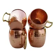 4 Pcs 100% Pure Coper Hand Hammered Copper Moscow Mule Mugs /Cups Copper Mug 01