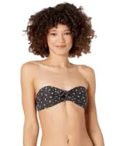 Billabong 296481 Women's Tropic Moon Tie Front Bikini Top, Black Pebble, S