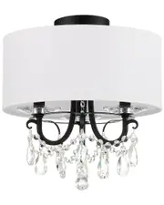 Crystorama Othello 3-Light Matte Black Ceiling Mount