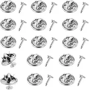 150 Pairs Pin Backs with Blank Pins (4mm*8mm), TuNan Pin Backings Butterfly Clutch Tie Tacks Replacement for Label Pin Craft Jewelry Making - (Silver, S)