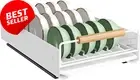 Pull Out Dish Rack with Adhesive Film, Heavy Duty Slide-Out Pantry Drawers