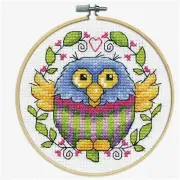 WhimsiStitch Hoopla: Enchanting Owl Counted Cross Stitch Kit
