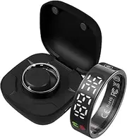 Smart Ring Health Tracker Touchable Screen Data Display Fitness Ring with Heart Rate Monitoring Sleep Tracking Exercise Tracker Long Battery Life Smart Rings for Android iOS Phones Wireless Charging
