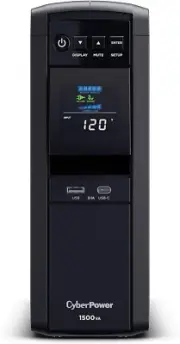 CP1500PFCLCD PFC Sinewave UPS System, 1500VA/1000W, 12 Outlets, AVR, Mini Tower,