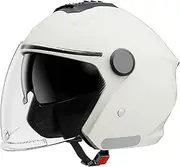 3/4 Open Face Helmet, Retro Helmet with Double Visor, Four Seasons Commute Helmets for Adults Men Wome, Light Quick Buckle ATV Helmets G