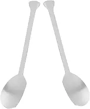 DINHEAROM 2Pcs Thickened Dessert Spoon Jam Spoon Kitchenware for Mixing Serving Stirring Present for Home Coffee Dining Use