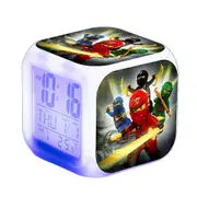 Nmaov Ninjago Led Digital Alarm Clock 7 Colorful Light With Temperature Date For Kids C