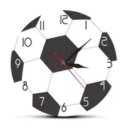 Soccer Ball Print Round Acrylic Wall Clock Silent Non Ticking Modern Wall Watch