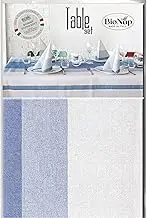 BioNap Table Set Stoff Blue Compostable – Airlaid Linen-Feel 10 Napkins and 1 Tablecloth, Eco-Friendly Dining Set