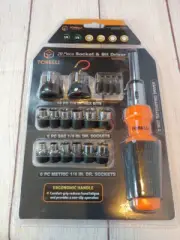Torelli Socket and Ratcheting Bit Driver INV00709 29 pc Set Quarter Inch