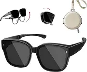 [Blogiiup] Over Glasses Sunglasses for Women, Folding Sunglasses Lightweight Sunglasses That Fit Over Glasses UV400 Protection Non Slip Polarized Sunglasses