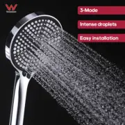 Decaura 3-Mode Hand Held Shower Head High pressure Round Chrome WELS