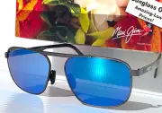 NEW Maui Jim WAIHEE RIDGE Gunmetal POLARIZED Maui Blue Lens Sunglass B777-02C