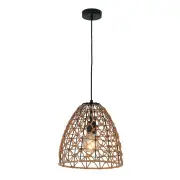 CANAMO Pendant Lamp Light Interior ES 40W Ellipse Hemp Rope & Black Hardware OD300mm