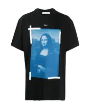 Mona Lisa print T-shirt XXS Black