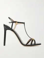 [TOM FORD] TOM FORD - Embellished Lizard-effect Leather Sandals - Black - IT40.5 IT 40.5 Black