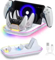 PS5 Controller Charging Dock Station, 3-In-1 PS5 Controller Charging Stand for P